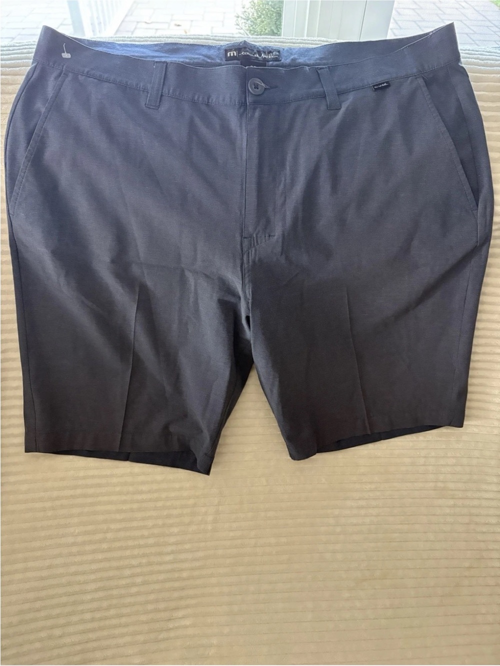 Travis Mathew Beck Men Golf Shorts 38 Navy Blue Prestige 777 Performance Stretch